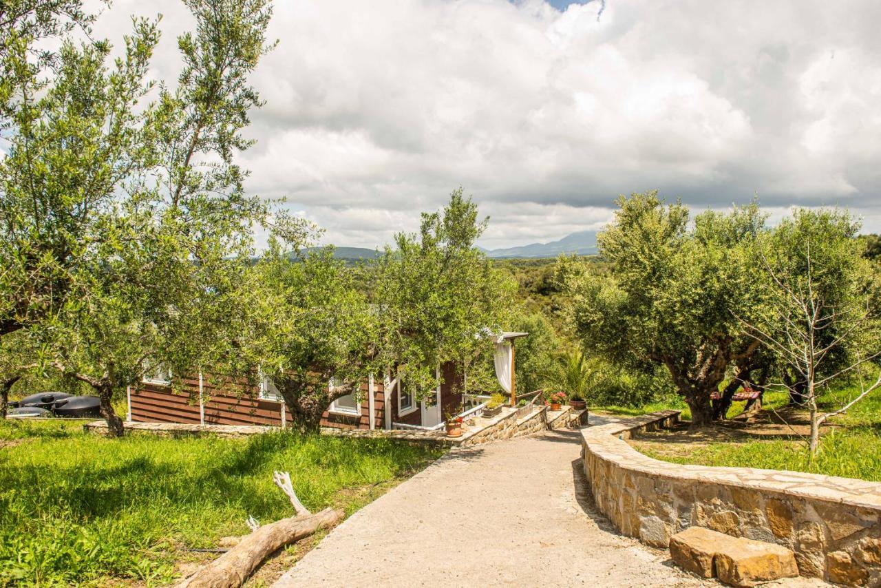 Hakuna Matata Holidays Wooden Lodge With Airco & Pool In Greek Olive Grove Methoni  Exterior photo